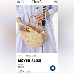Clare V. Moyen Alice cream straw tote small size- LIKE NEW
